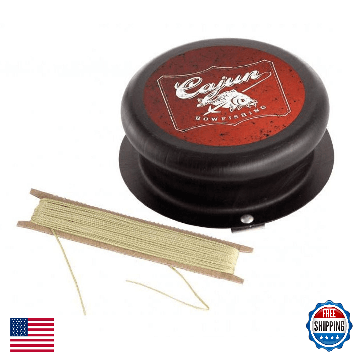 Cajun Bowfishing Screw-On Drum Reel - All-Aluminum, Durable, 50' 80-lb Line - Image 1
