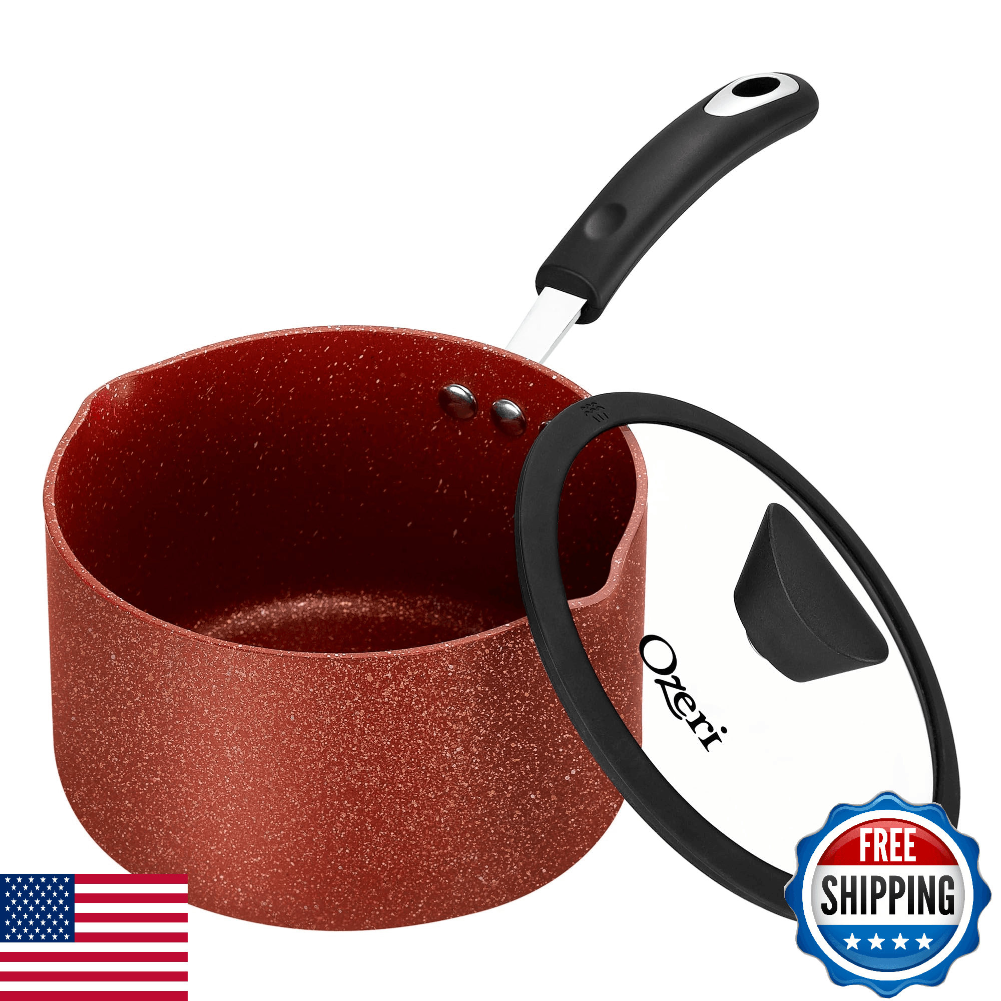 Ozeri All-In-One Stone Saucepan 3.2QT - Non-Stick, PFOA/PFOS-Free, Induction - Image 1