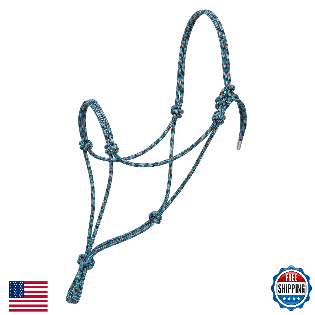 Weaver Leather Silvertip No. 95 Rope Halter, Average, Gray/Royal Blue/Navy - Image 1