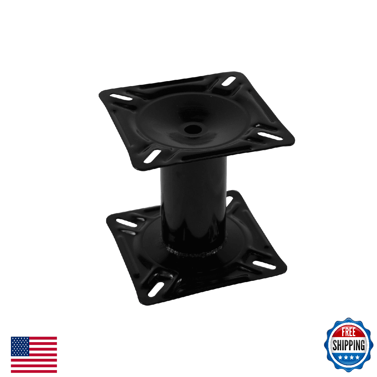 Wise 8WD1251 Boat Seat Pedestal - 7" Height, Black Powder Coated Finish - Image 1
