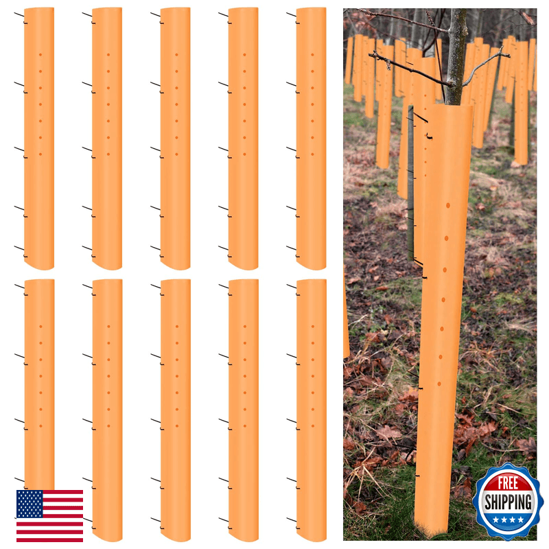 Pushglossy 10 Pack 48 Inch Tree Seedling Sapling Grow Tubes Standard Vented - Image 1