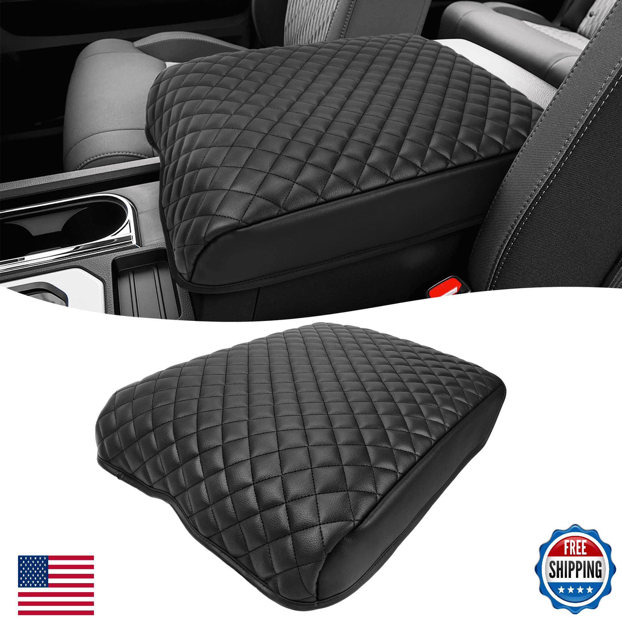 KBH Center Console Cover for Toyota Tundra 2014-2021 Vinyl Leather Trim - Image 1