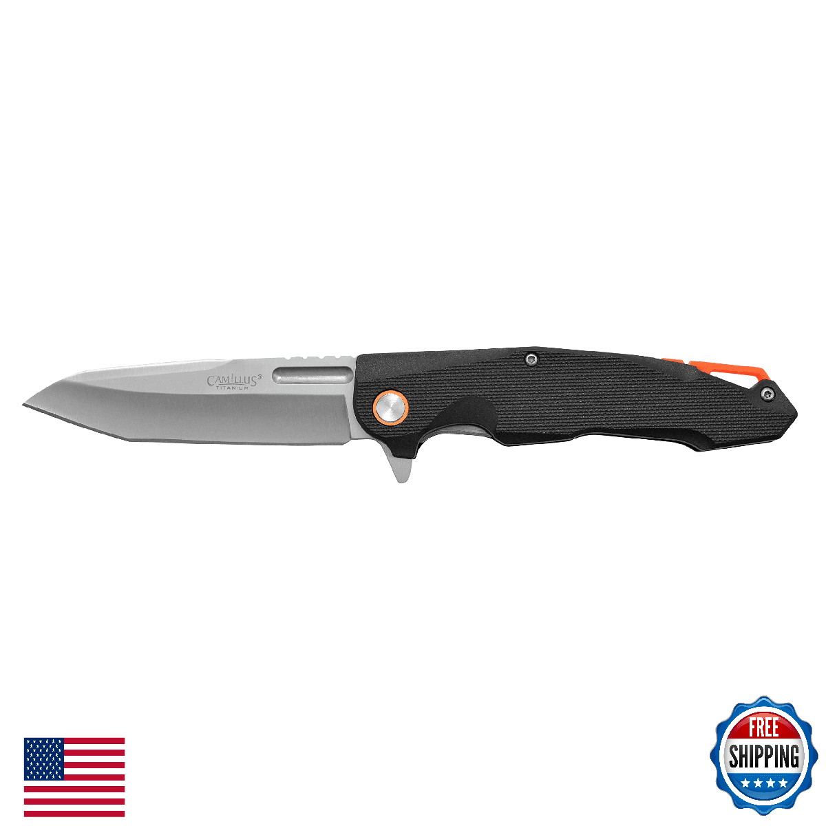 Camillus 19365 REGENT Folding Knife, Liner Lock, GFN Handle, Black - 8.3" OAL - Image 1