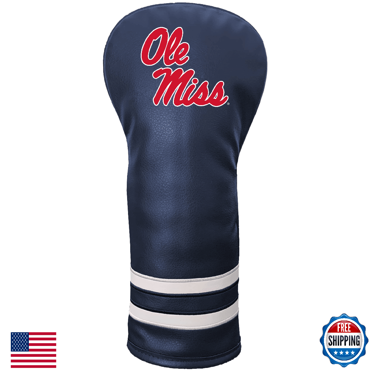 NCAA Mississippi Vintage Fairway Headcover - Fits All Fairway/Hybrid Clubs - Image 1