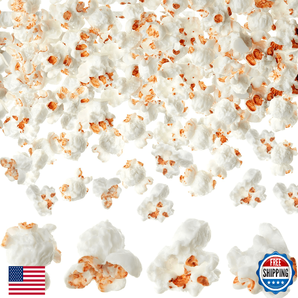 Junkin 140 Pieces Fake Popcorn Decor Resin Artificial Miniature Popcorn Resin Fo - Image 1