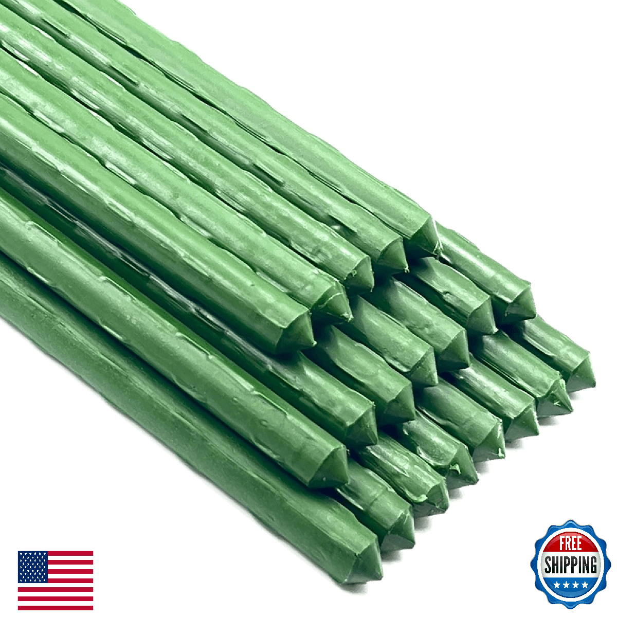Garden Plant Stakes 57 Inch (Approx 5Ft) Tomato Stakes, 20 Pack Steel Plant Stic - Image 1