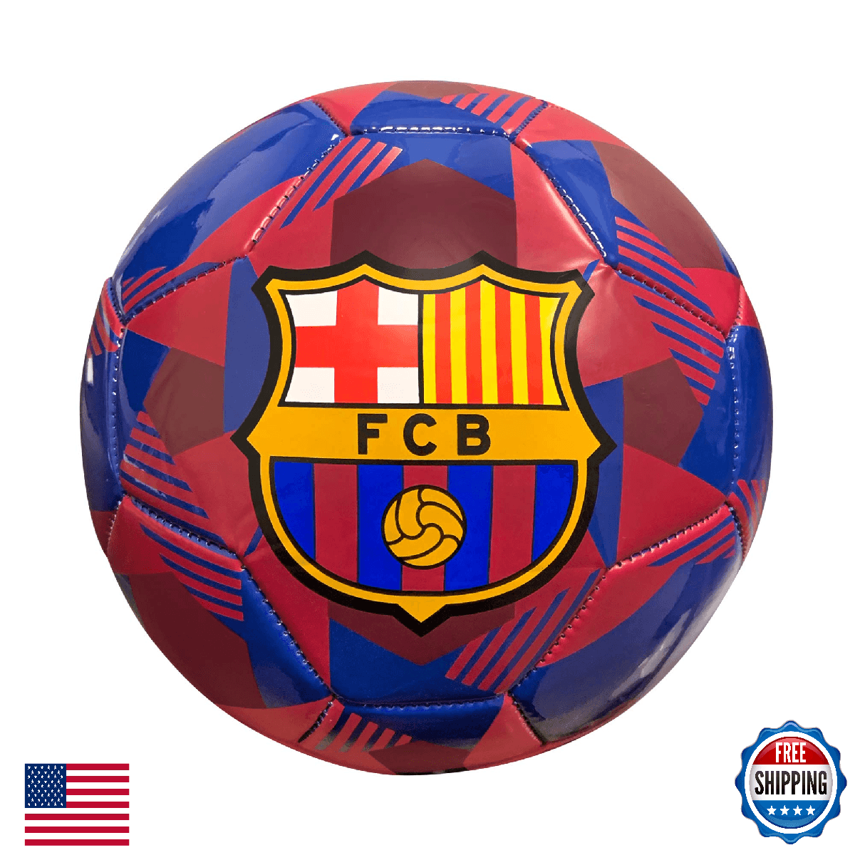 Icon Sports Barcelona FCB90BL-N5 PVC Soccer Ball - Size 5 Navy - Image 1