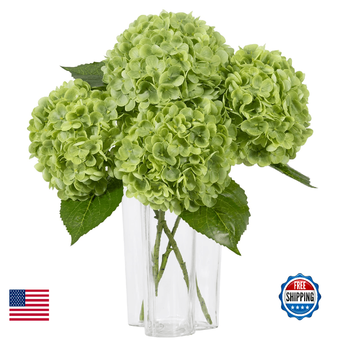 DuHouse 3Pcs Large Hydrangea Artificial Flowers,20 inch Latex Real Touch Hydrang - Image 1