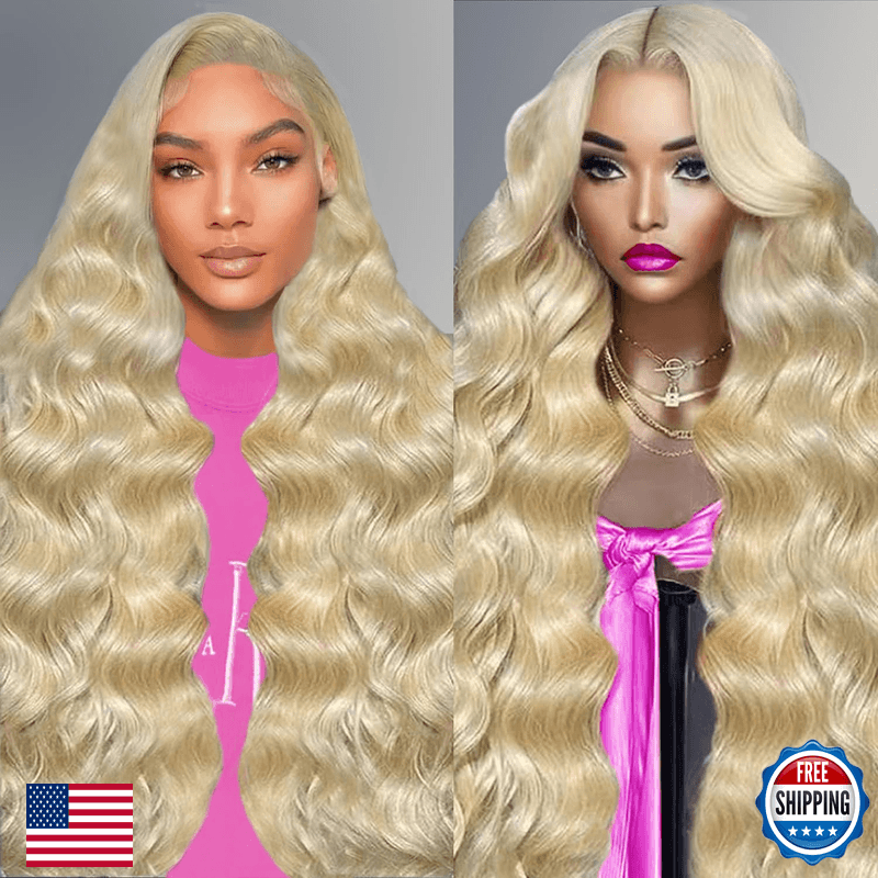 Waqi 24 Inch 613 13X6 Lace Front Wig Human Hair 200 Density Blonde Wig Human - Image 1