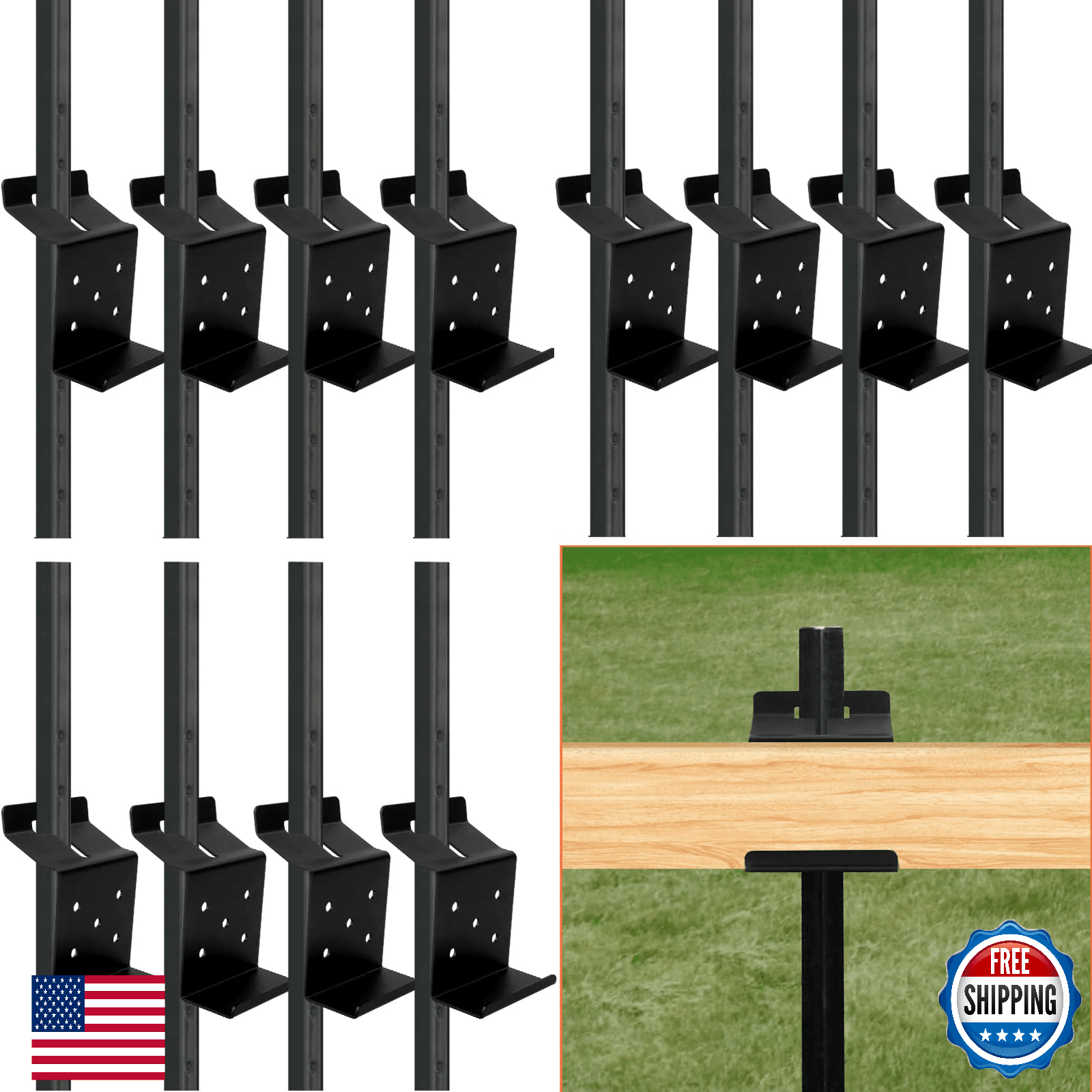 ICokin 12 Pcs T-Post Target Hanger T Post Bracket Target Mount AR500 Steel Targe - Image 1