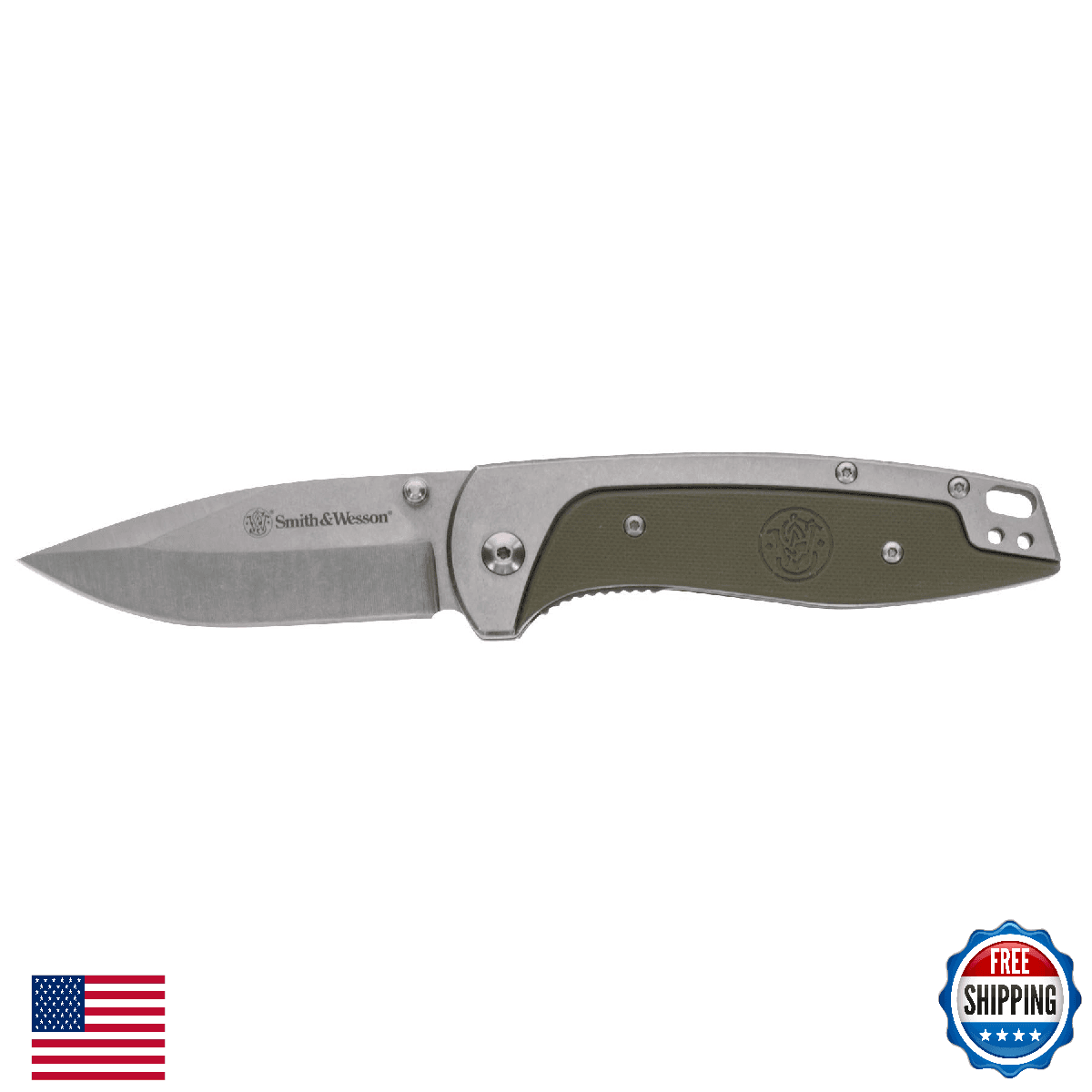 Smith & Wesson Freighter 7.6" High Carbon S.S. Folding Knife 3.2" Drop Point - Image 1