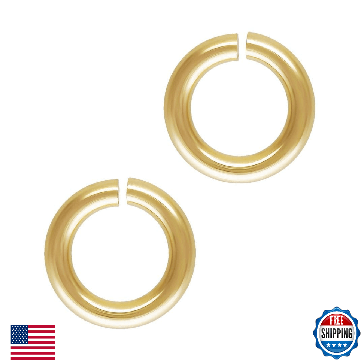 50pcs Adabele Real 1/20 14K Gold Filled Open Jump Rings 6mm Small O Ring Connect - Image 1