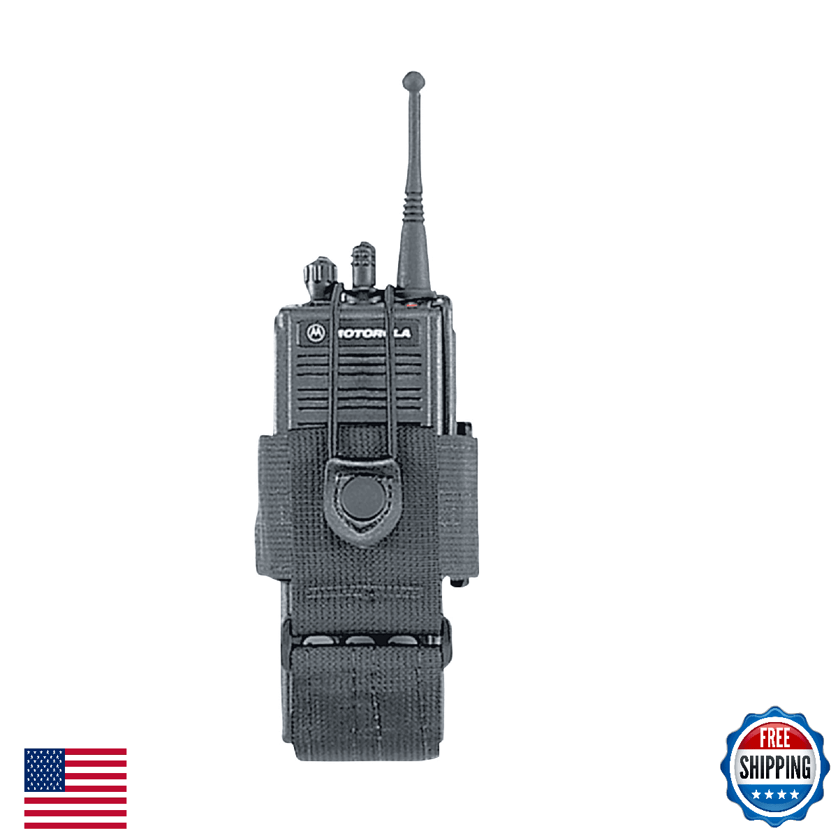 Uncle Mike's Kodra Duty Nylon Web Universal Radio Case with Swivel Belt Loop, Bl - Image 1