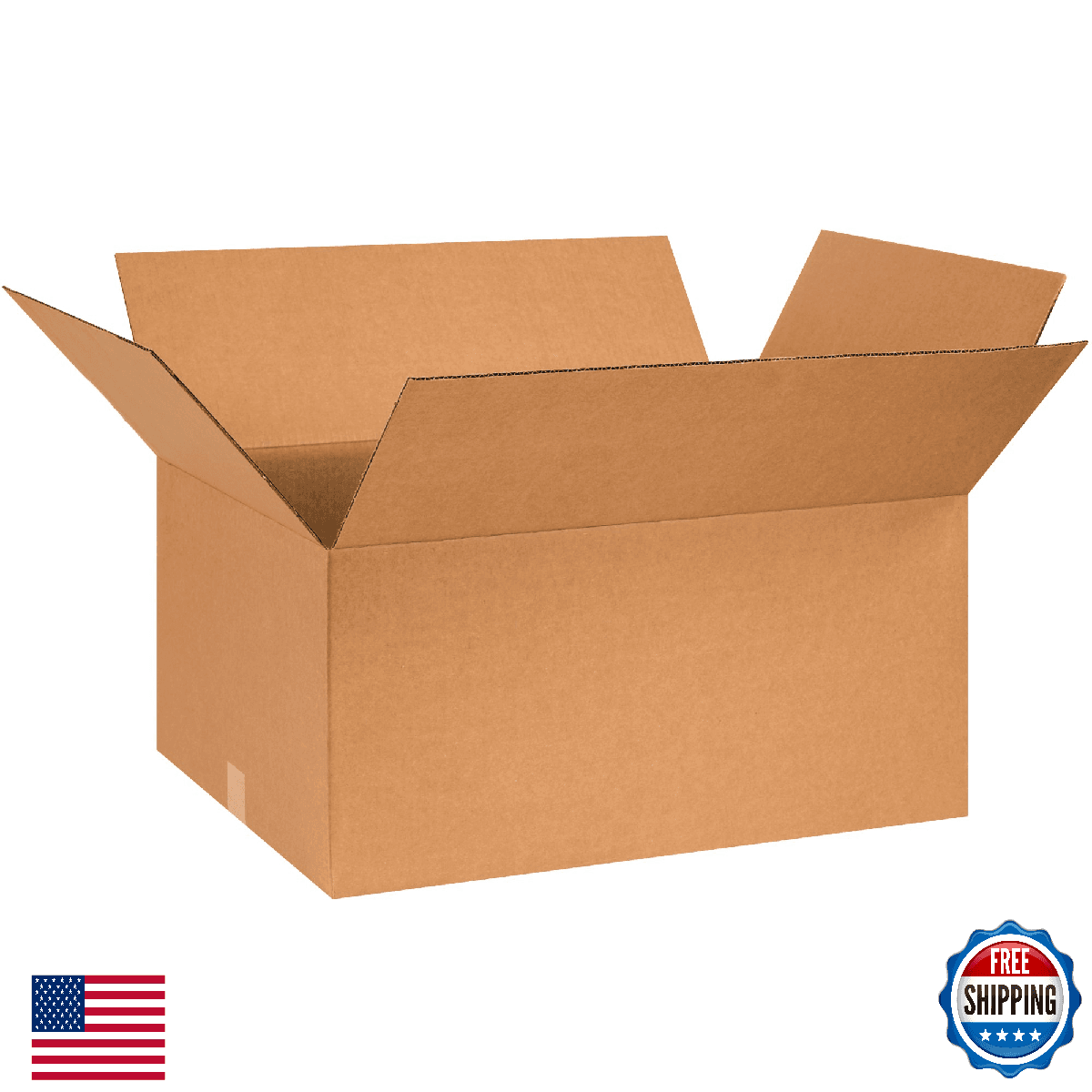 BOX USA 26x18x12 Corrugated Boxes, Large, 26L x 18W x 12H, Pack of 15 | Shipping - Image 1