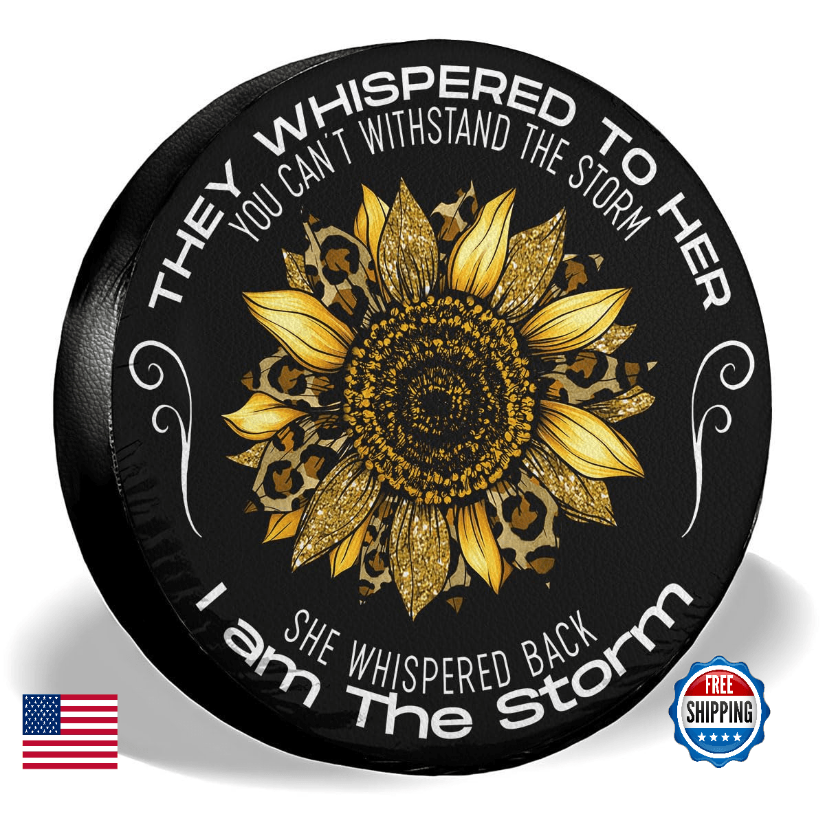GENANY Sunflower She Whispered Back I am The Storm Size 14 Premium PVC Leather S - Image 1