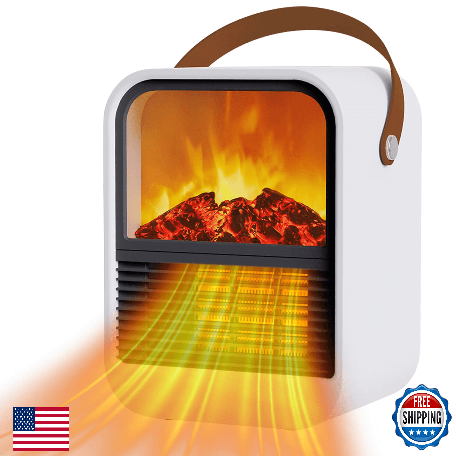 ZJFLNZYC Portable Mini Electric Fireplace Heater Small Room Space Heaters Indoor - Image 1