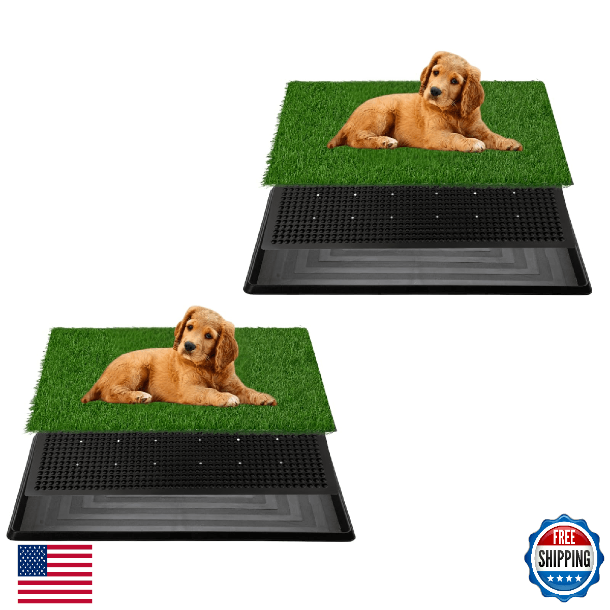 Artificial Grass Dog Potty 16x20 Inch w/ 3-Layer Tray – Indoor/Outdoor Training - Image 1