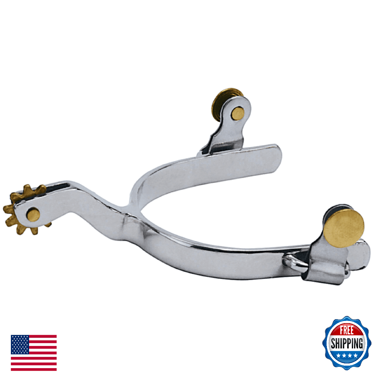 Weaver Leather Men's Roping Spur Plain Band 1.75" Shank Chrome Plated - Image 1