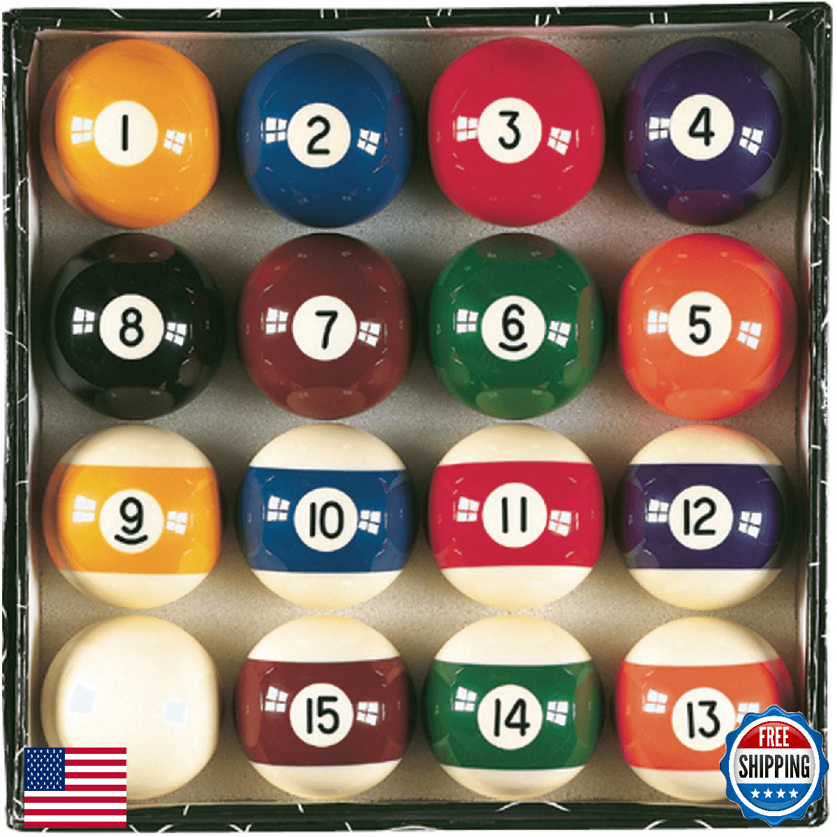 Viper Billiard Master 2-1/4" Regulation Size Billiard/Pool Balls, Complete 16 Ba - Image 1