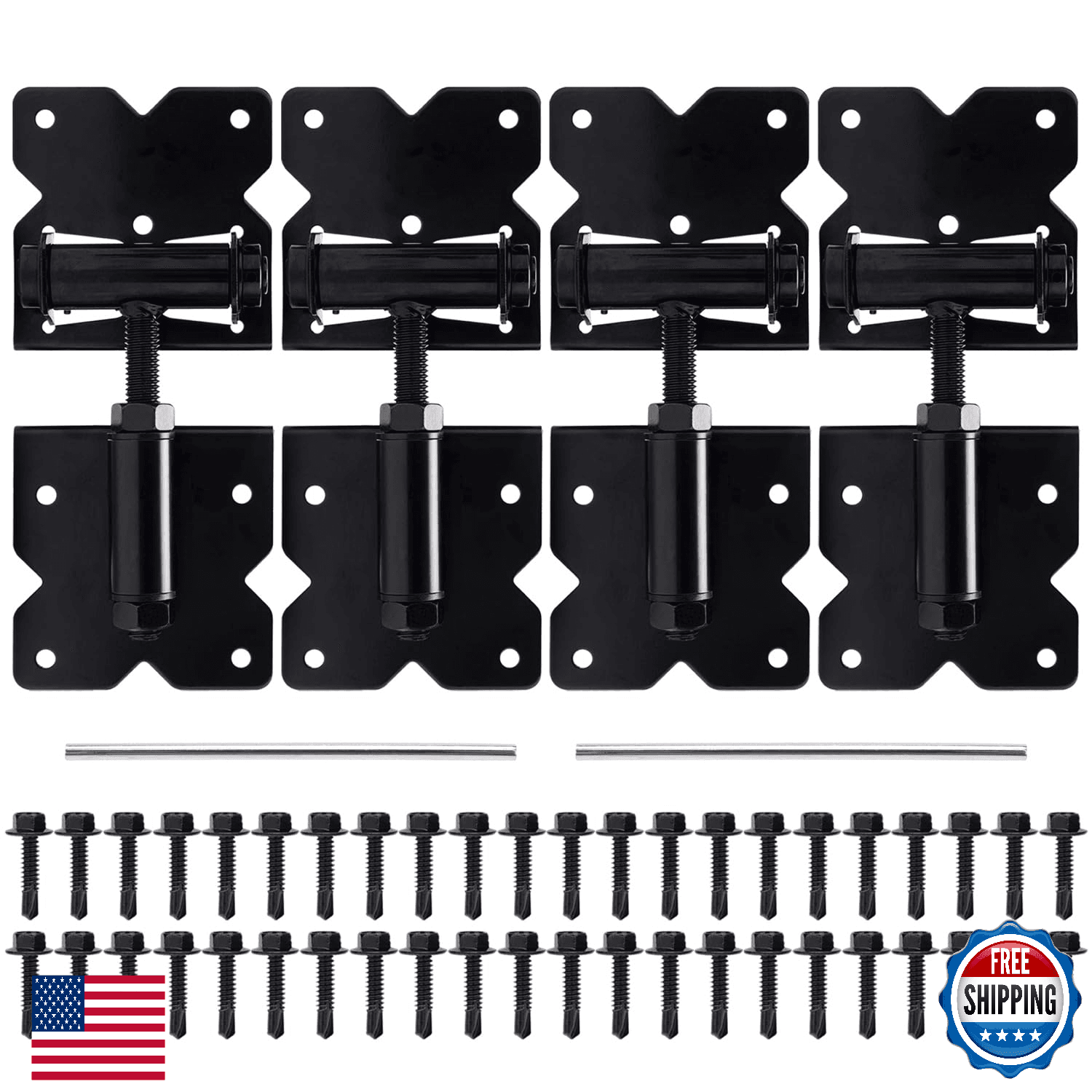 Self Closing Gate Hinges Heavy Duty for Vinyl Wood Fence Gates 90° Adjustable Sc - Image 1