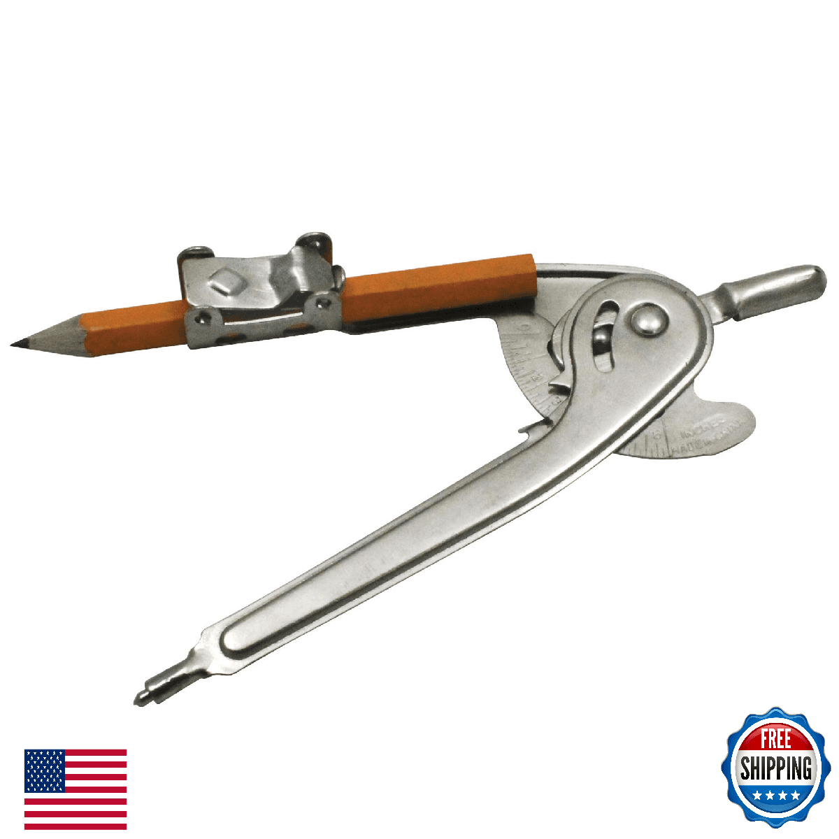 Charles Leonard Ball Bearing Compass Safety Point, Draws Up To 12" Diameter - Image 1