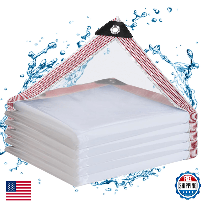 Welacymet Clear Tarps Heavy Duty Waterproof 8X10Clear Plastic Tarp - Image 1