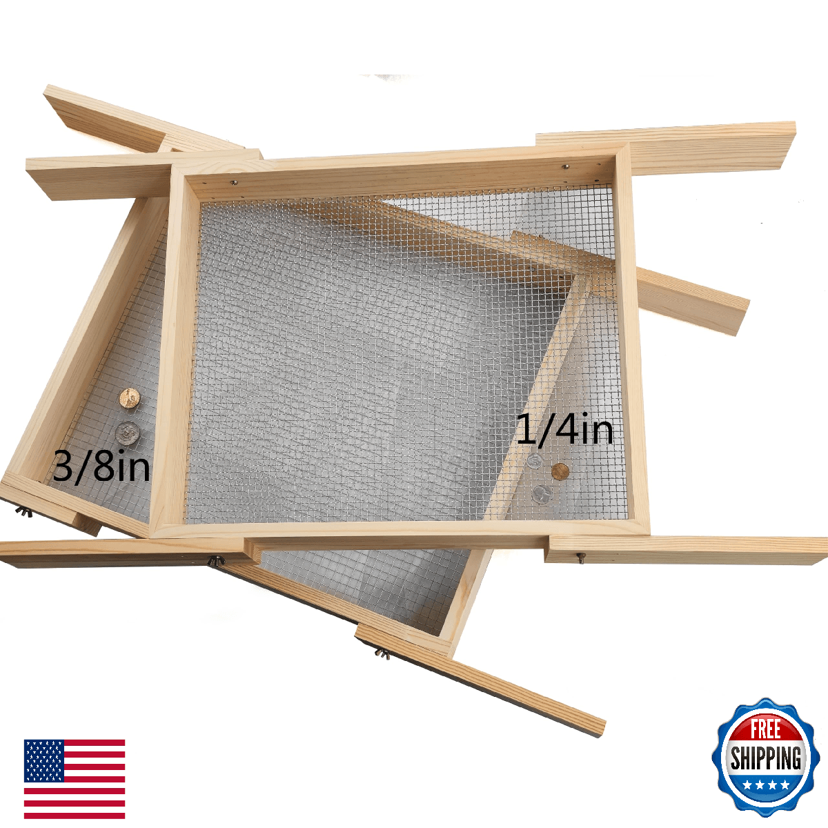Wood Soil Metal Dirt Purpose Garden Rock Compost Sifter for Gardening (2 Pcs Sif - Image 1