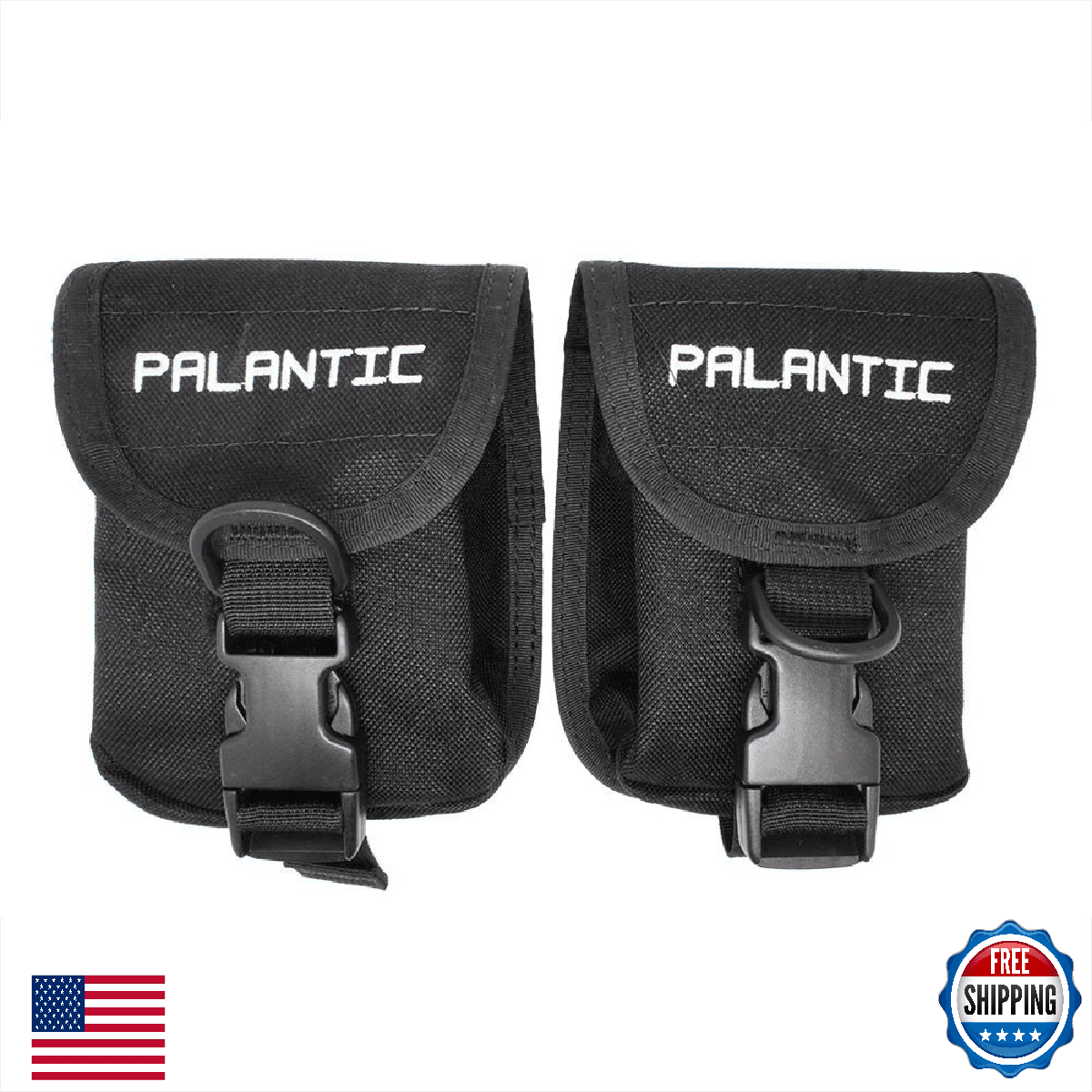 Palantic Scuba Diving Trim Weight Pockets w/ QR Buckles - 1 Pair Adjustable - Image 1