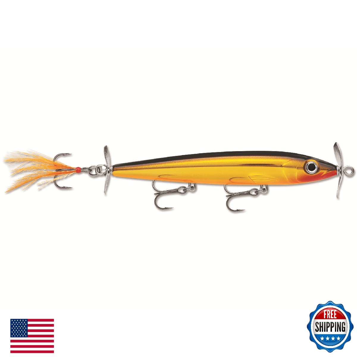 Rapala X-Rap Prop 11 Florida Gold Fishing Lure Topwater Bait - Image 1