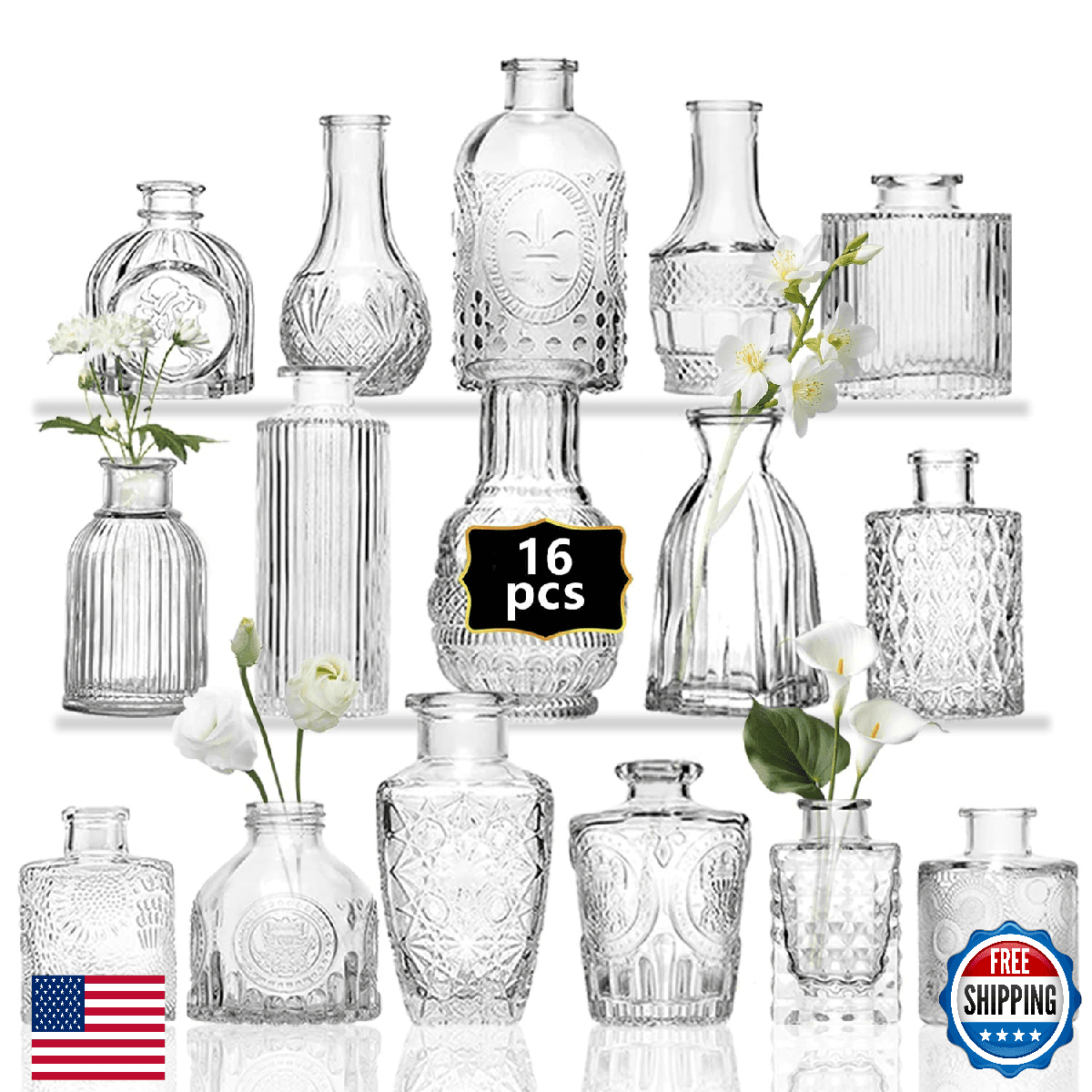 Anquephd Mini Bud Vases As Wedding Centerpieces for Tables,Clear Bud Vases for F - Image 1