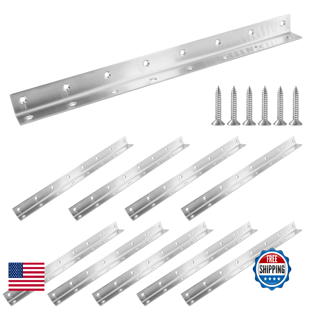 Redunest L Bracket, Heavy Duty Corner Brace, 10 Pack 14.8" Metal Shelf Bracket A - Image 1