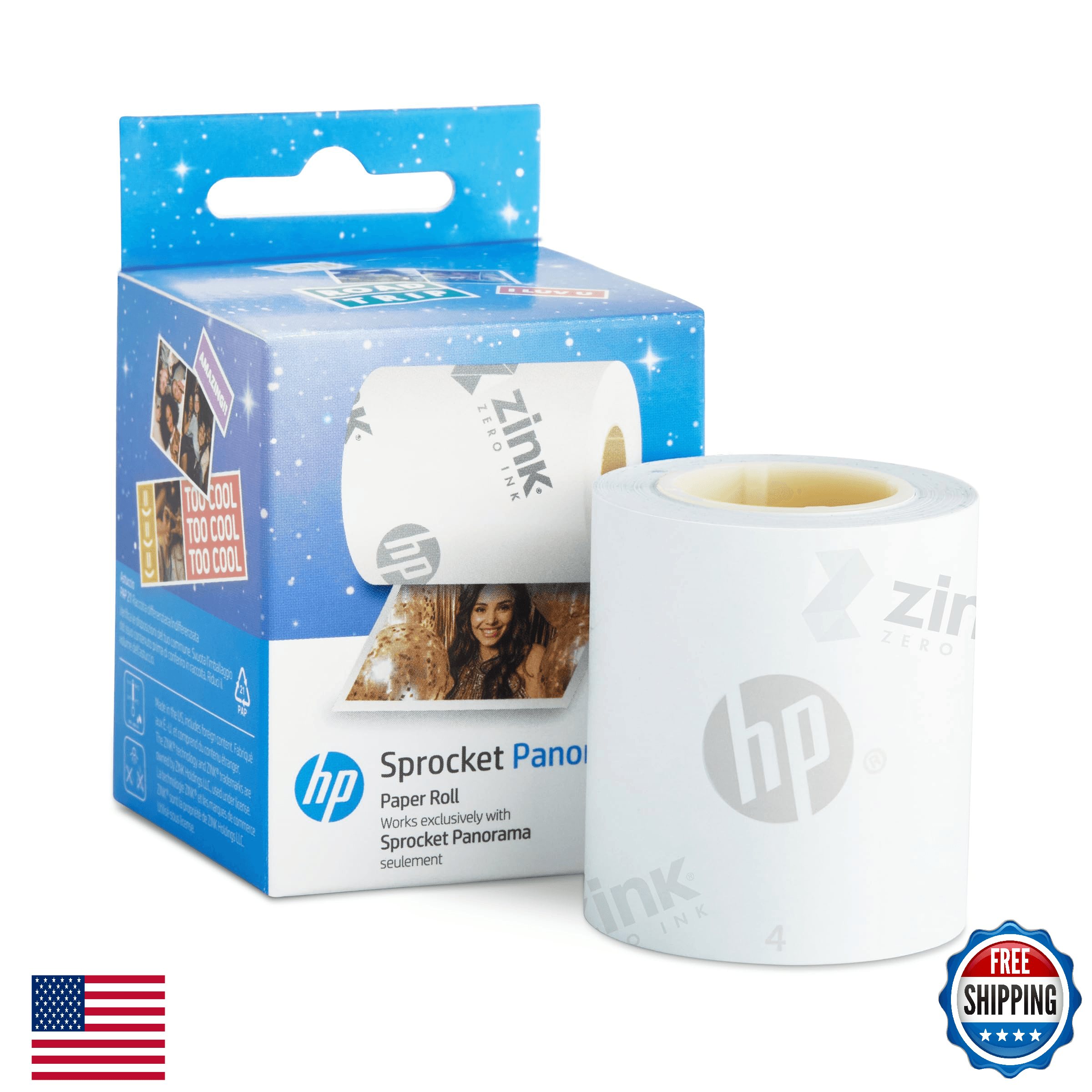 HP Sprocket Panorama 16.4’ Zink Paper Roll 5m Compatible with HP Sprocket Printe - Image 1