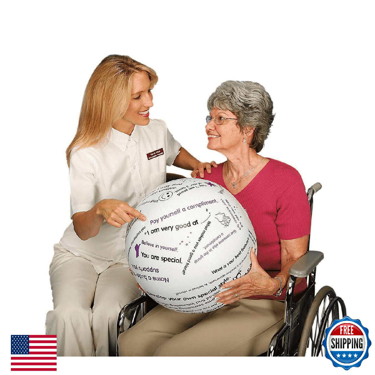 S&S Worldwide Toss 'n Talk-About Ball, About-Me Edition, Inflatable, 24-inch - Image 1