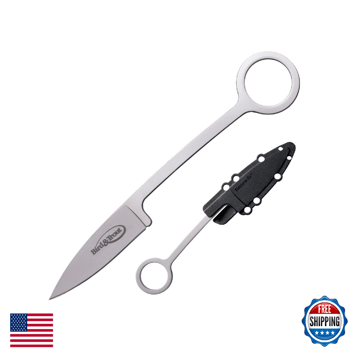 Cold Steel Bird & Trout 2.25" AUS8A Stainless Fixed Blade Knife w/Sheath - Image 1