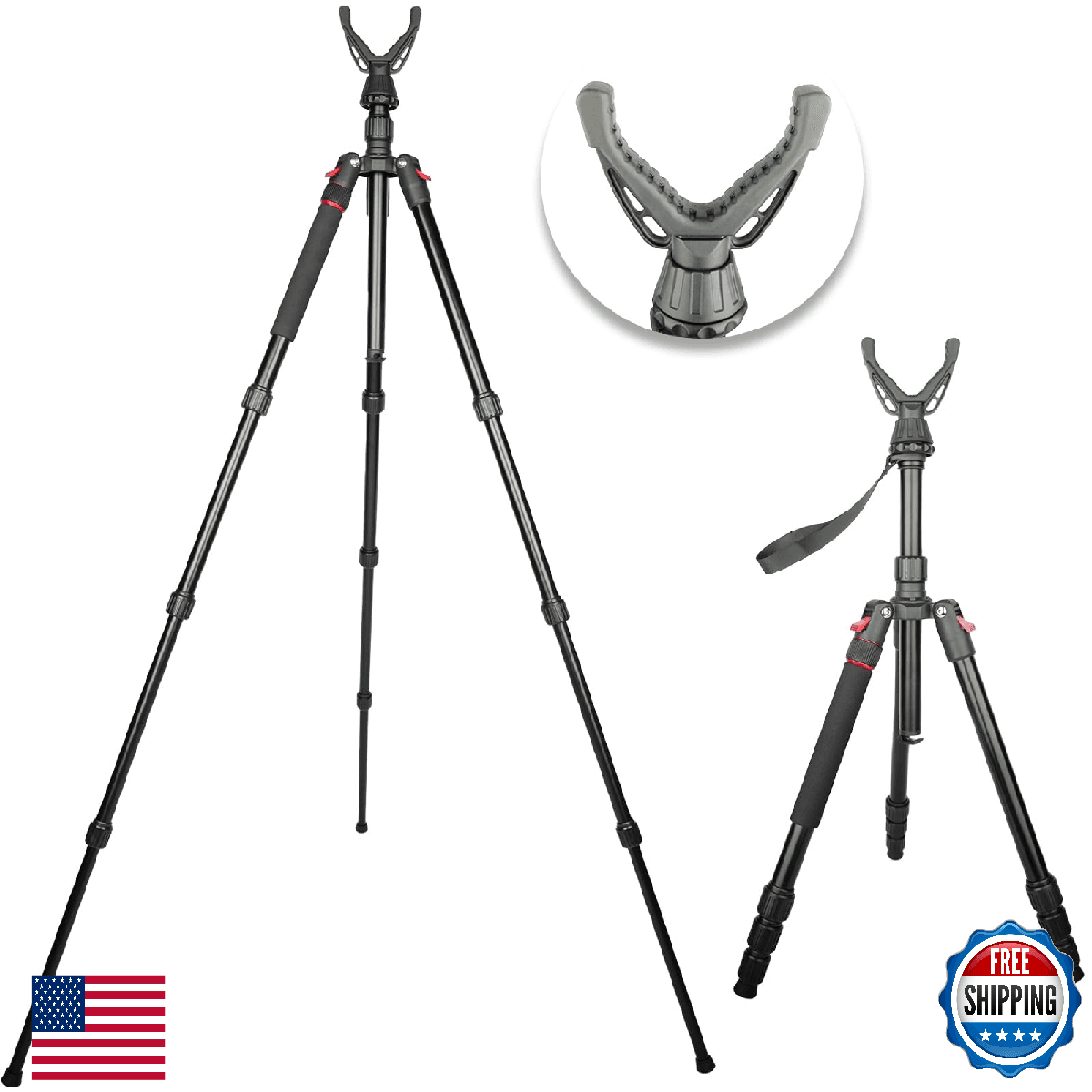 Adjustable Shooting Tripod for Rifles,Shooting Stick 3-in-1 Convertible Tripod/M - Image 1