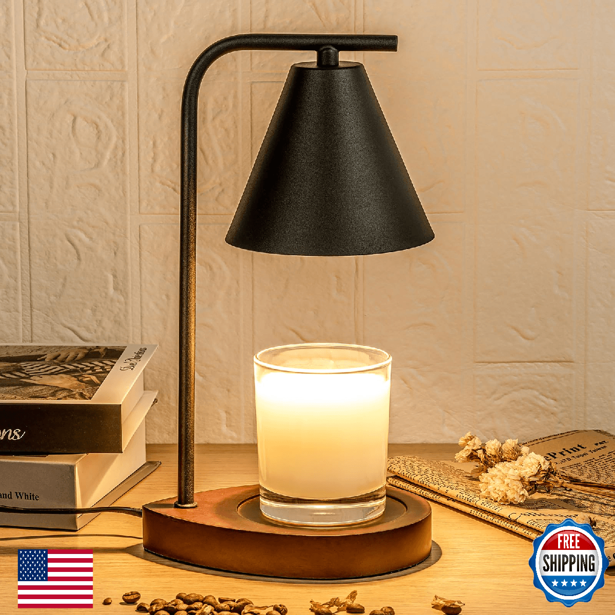 Marycele Candle Warmer Lamp with Timer, Black - Flame-Free, Dimmable, Safe - Image 1