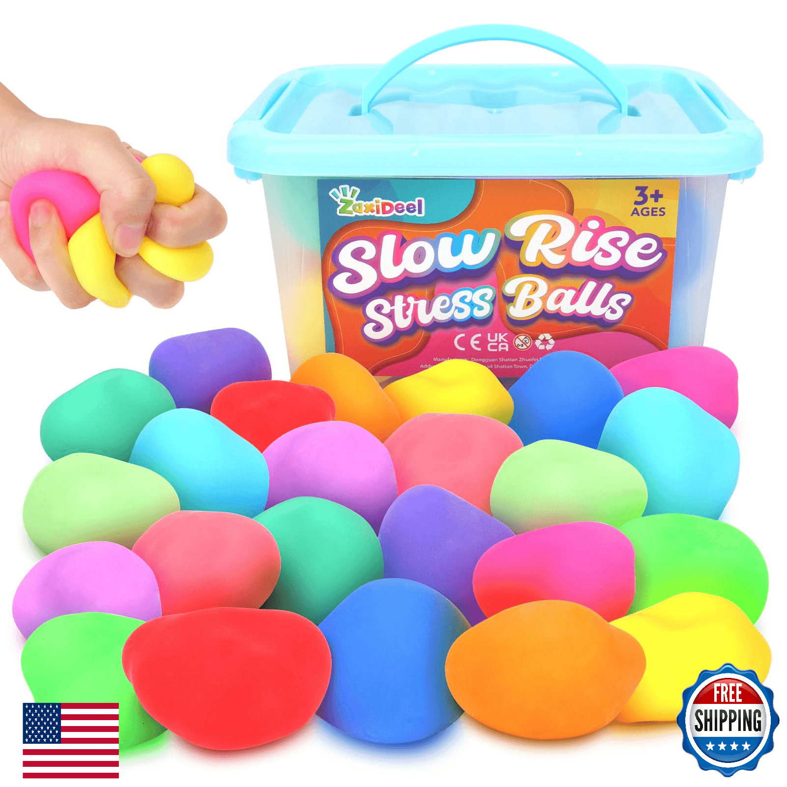 24-Pack Dough Squishy Stress Balls for Kids - Fidget Toys for Anxiety Relief - Image 1
