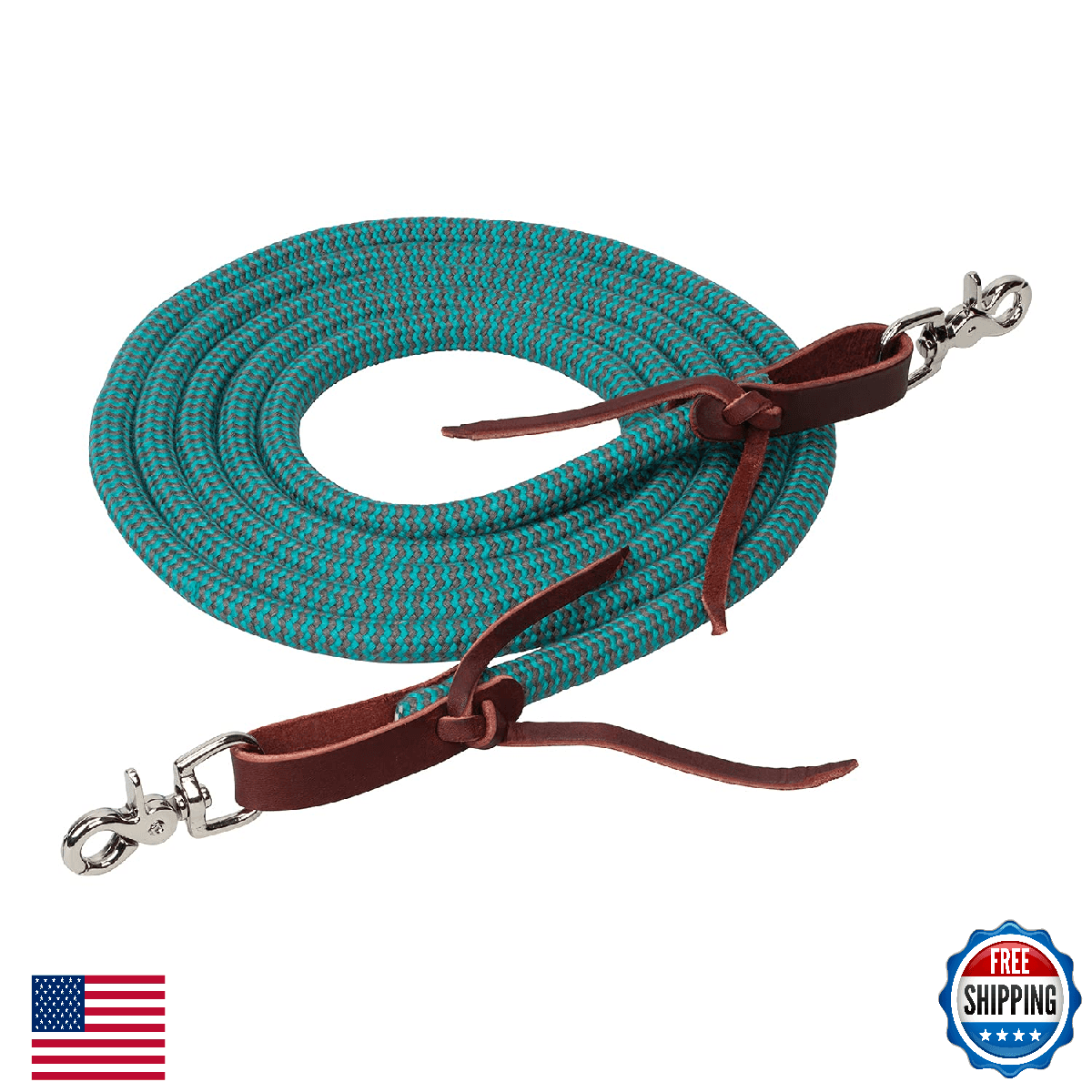 Weaver Equine EcoLuxe Round Trail Horse Rein 1/2" x 10' Bamboo - Image 1