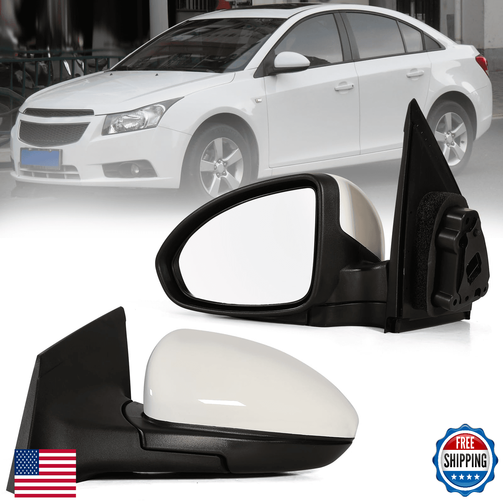 Lqito Left Driver Mirror Chevy Cruze 11-15 Sedan Hatchback Power Glass - Image 1