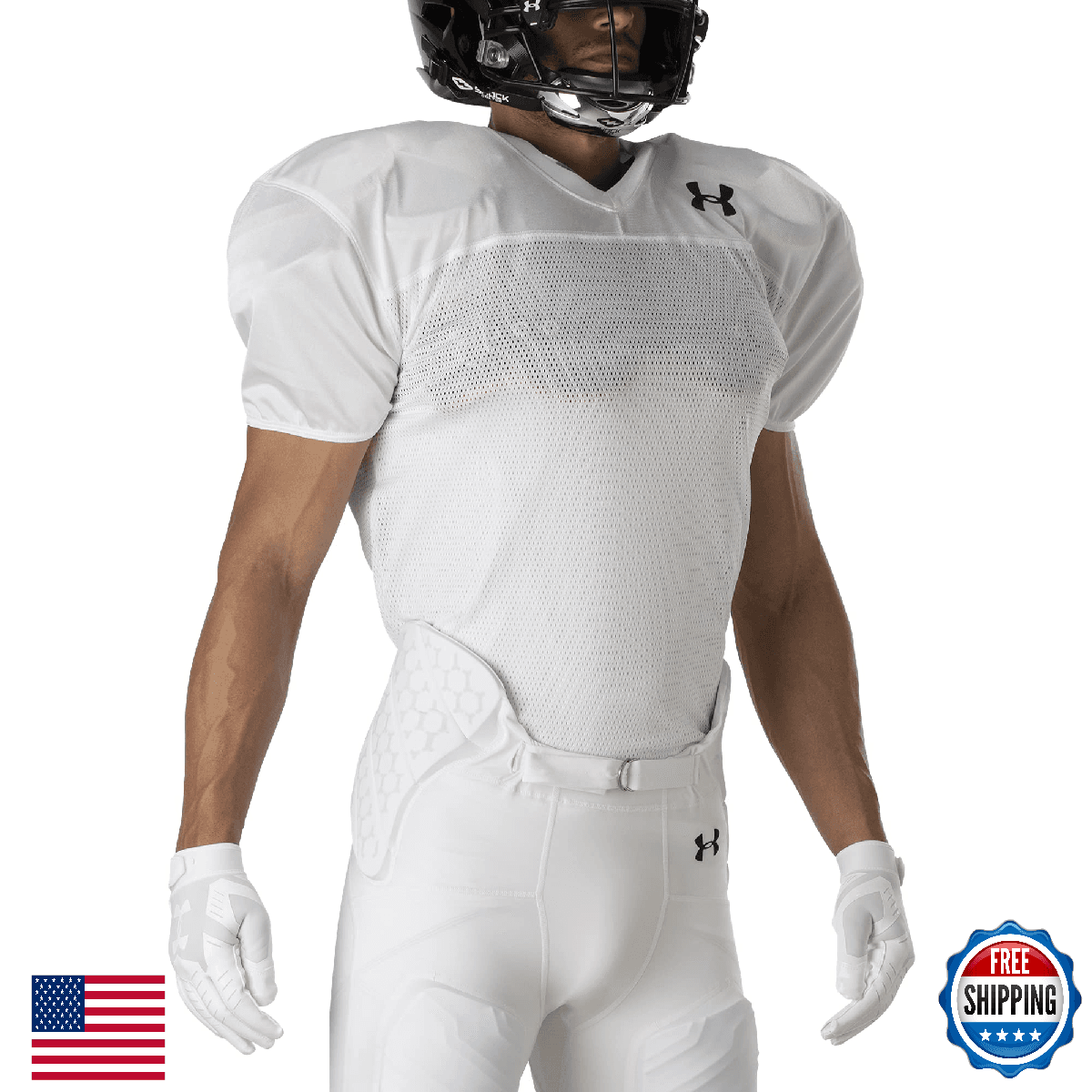 Under Armour Adult Practice Training Jersey Small White Performance Apparel - Image 1