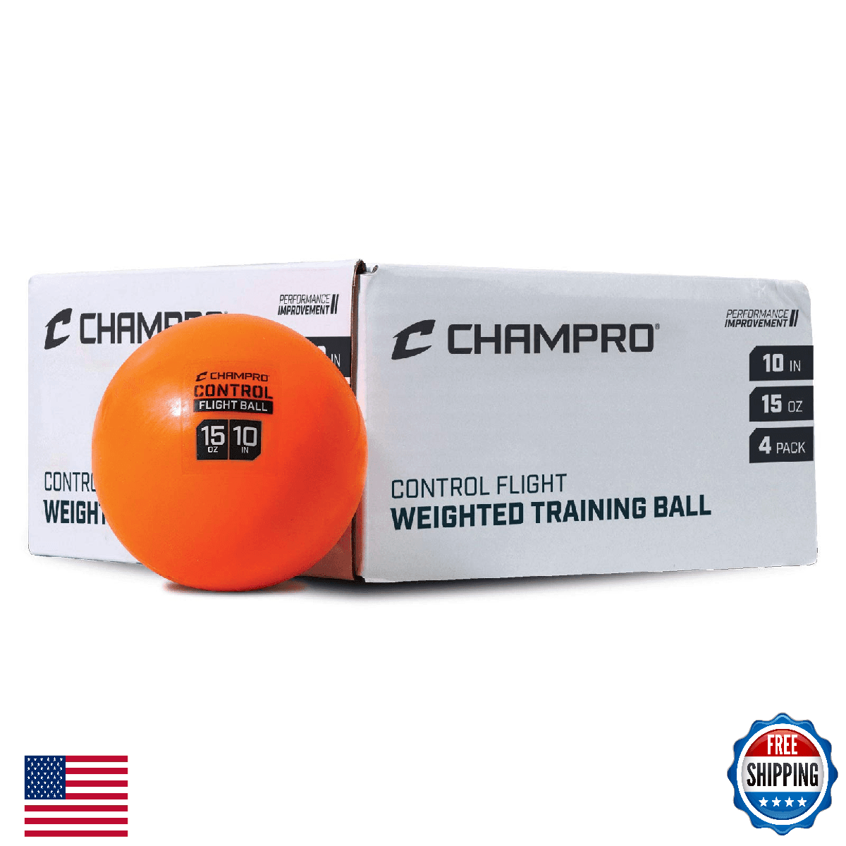 Champro Control Flight 15oz Weighted Balls 4-Pack Baseball Softball CSB94 Orange - Image 1