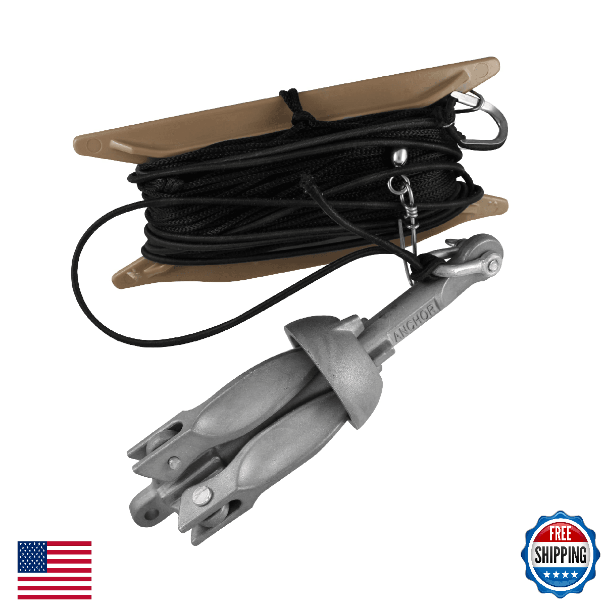 Cupped Waterfowl Snap Back Jerk Rig 6 Drops 90ft PVC Cord Decoy Pull - Image 1