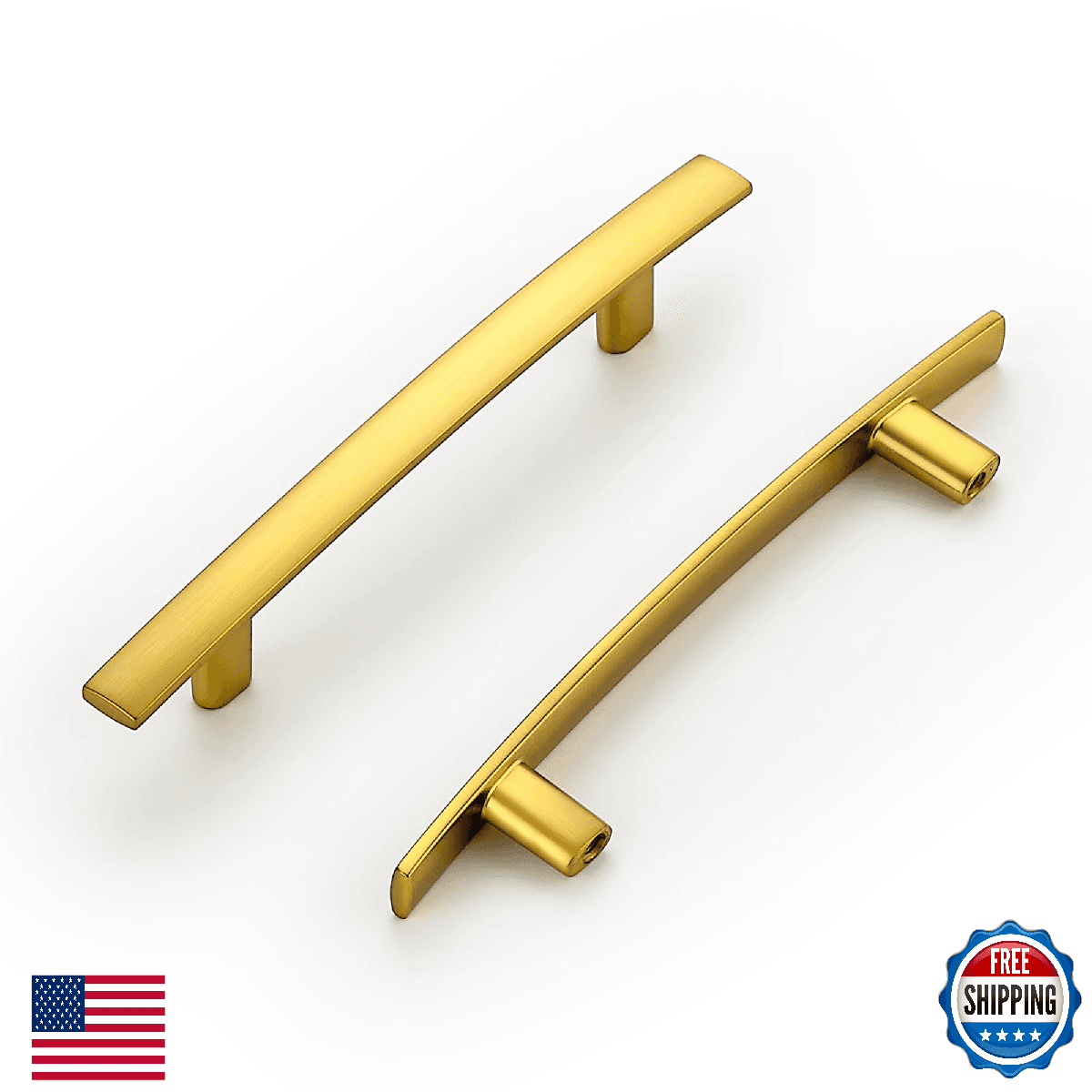 Ravinte 25 Pack Brushed Brass Cabinet Handles 6 Inch Arch Drawer Pulls Kitchen H - Image 1