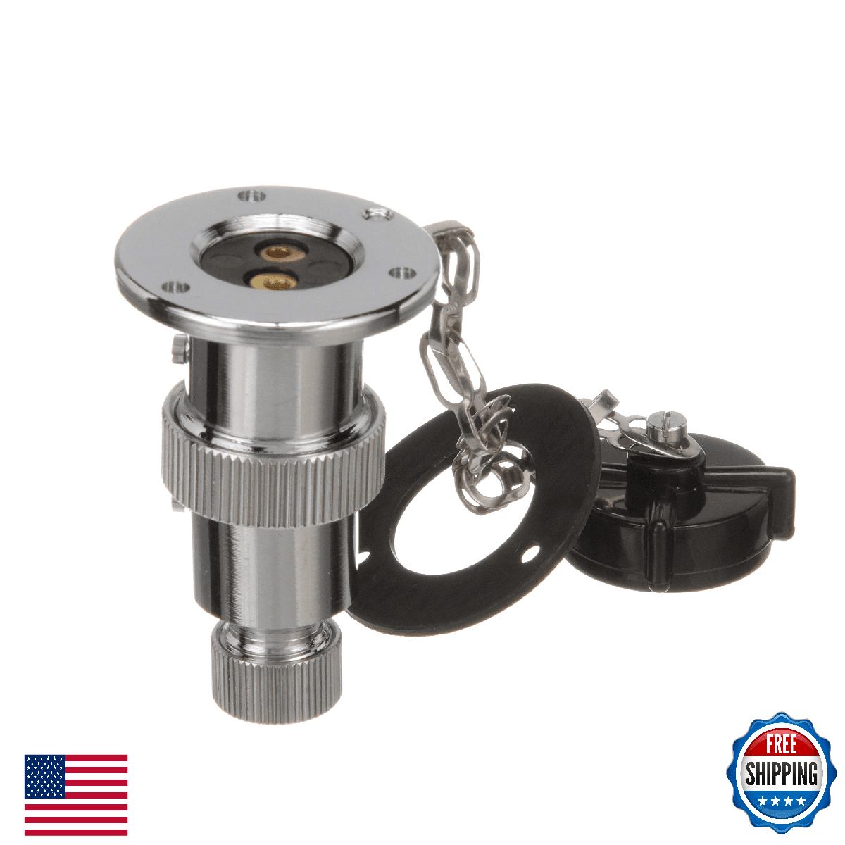 Seachoice Waterproof Boat Deck Connector, 2-Prong Plug, 3A at 12V - Image 1
