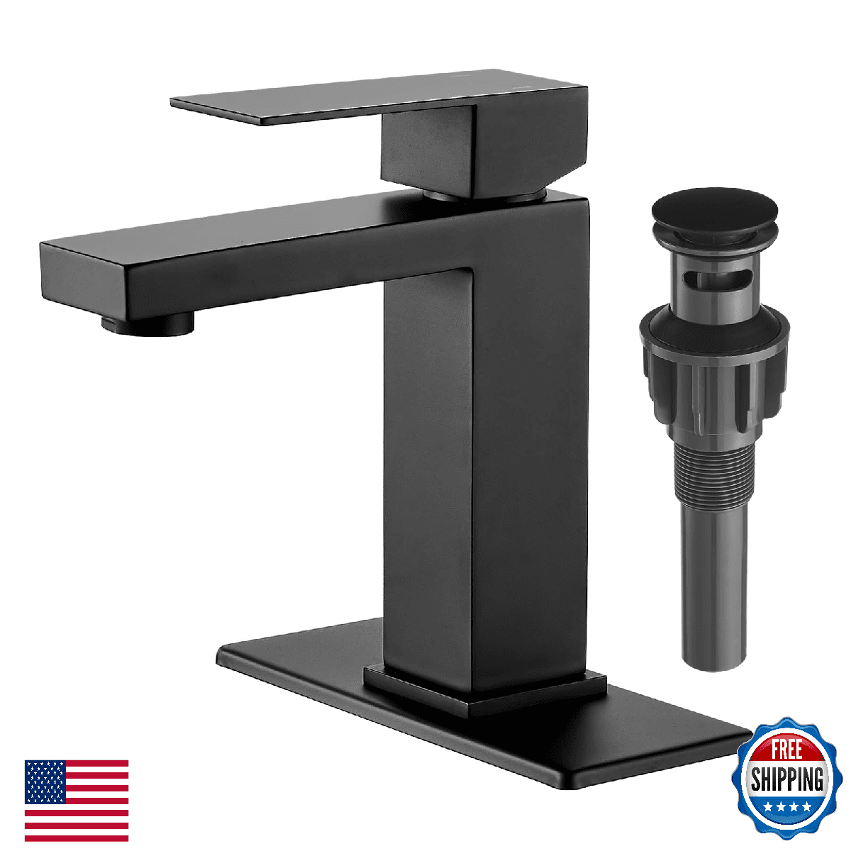 VOTON Bathroom Faucet Matte Black, Modern Single Handle Bathroom Faucets for 1 o - Image 1