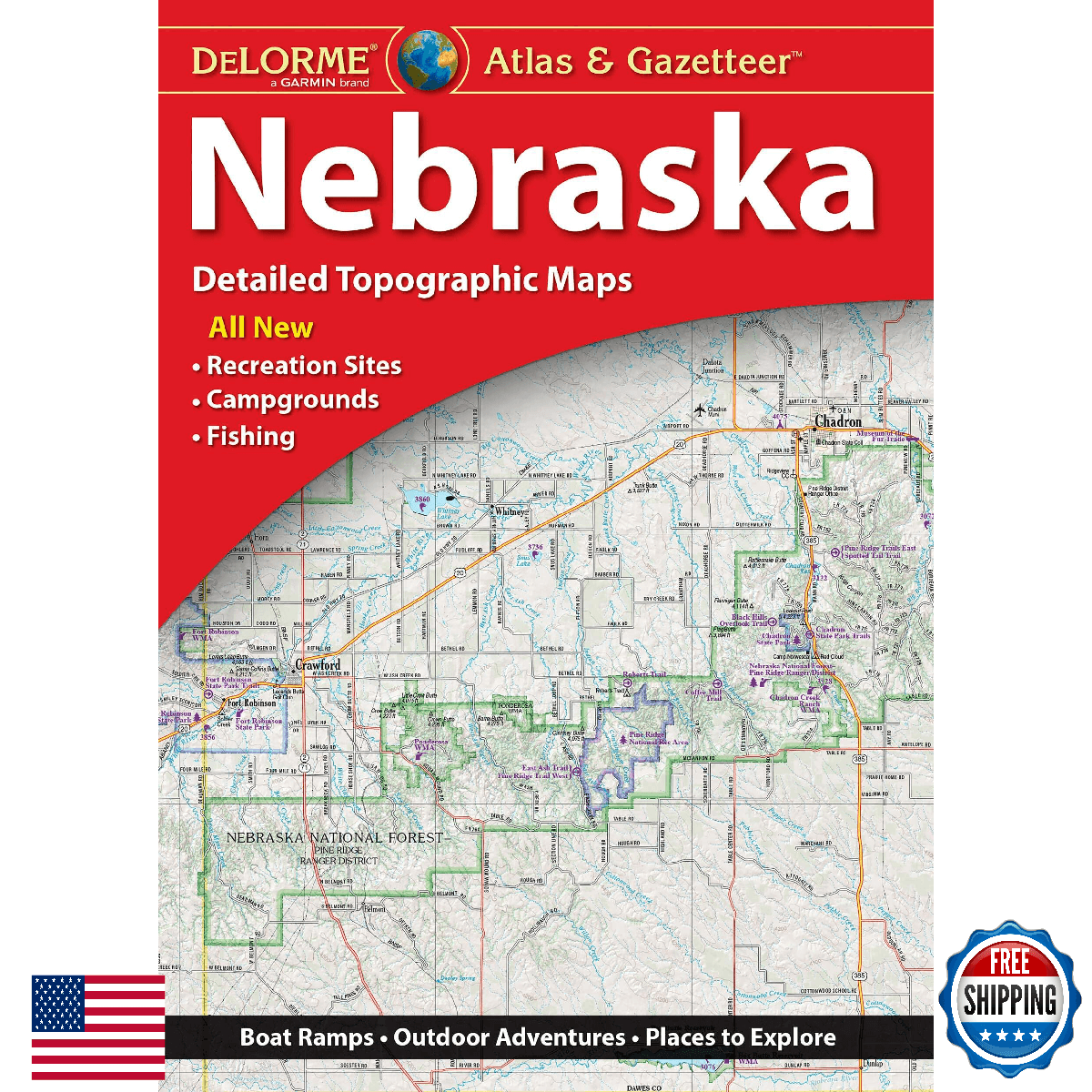 DeLorme Atlas & Gazetteer: Nebraska Topo Maps, GPS, Historic Sites - Image 1