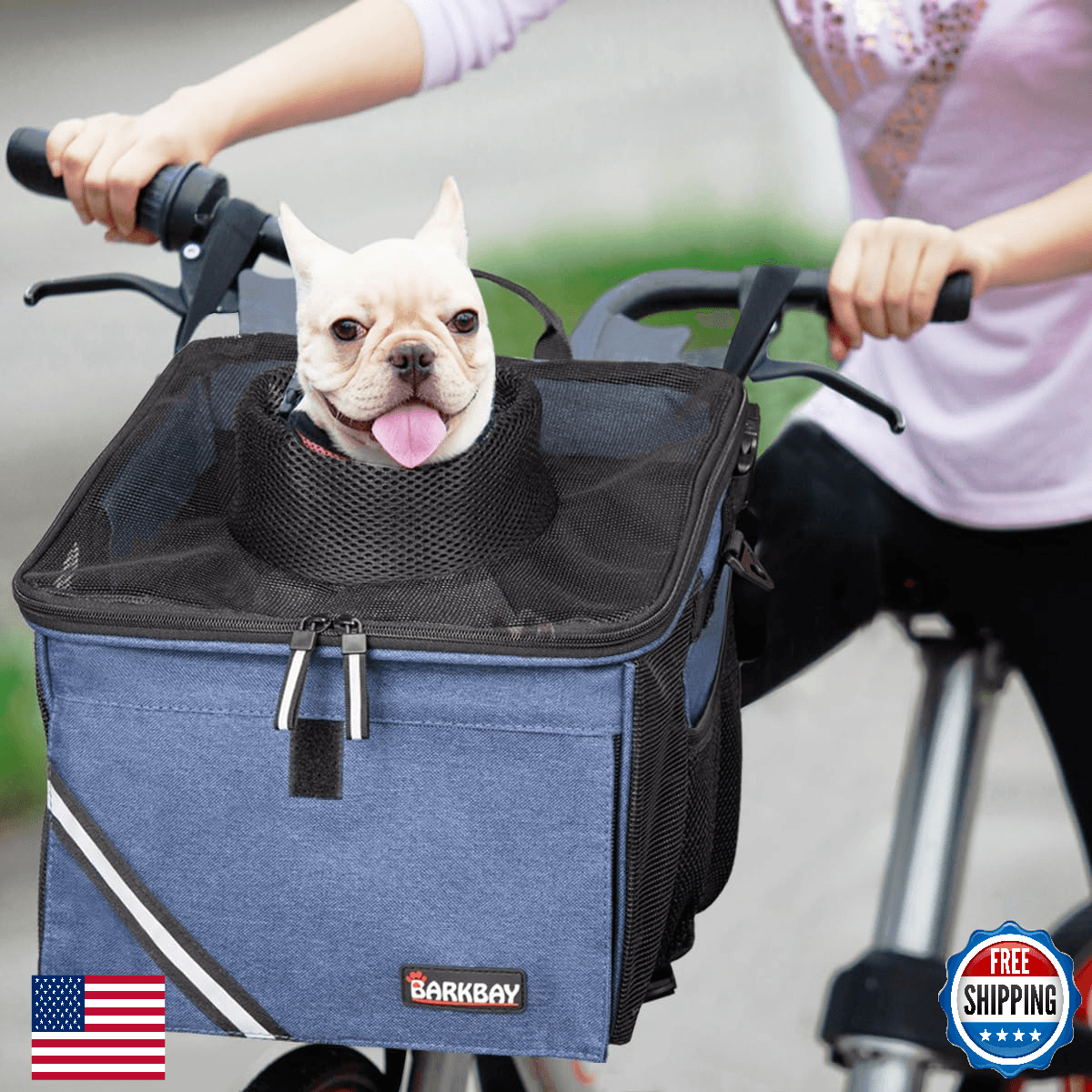 Pet Carrier Bicycle Basket Bag Pet Carrier/Booster Backpack for Dogs and Cats wi - Image 1