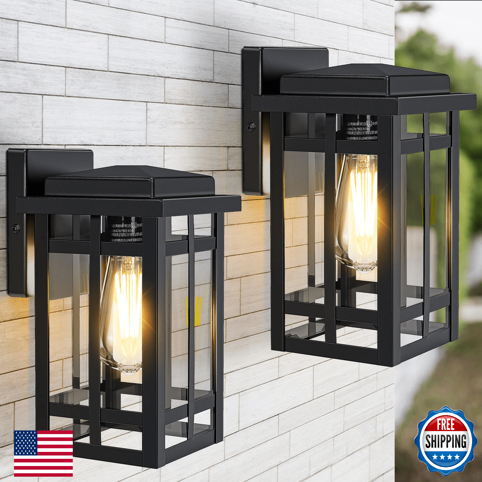 MYHXQ Outdoor Wall Light Fixtures 9.76'', Waterproof Porch Lights Lantern, Exter - Image 1