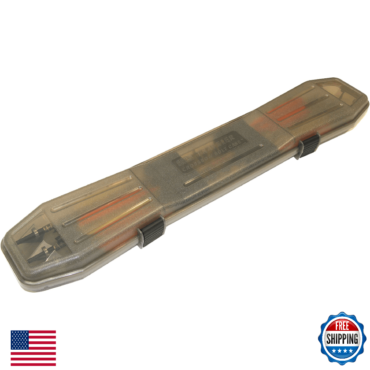 MTM BTBC-41 Crossbow Bolt Case Holds 6 Bolts 24.25" Clear USA Made - Image 1
