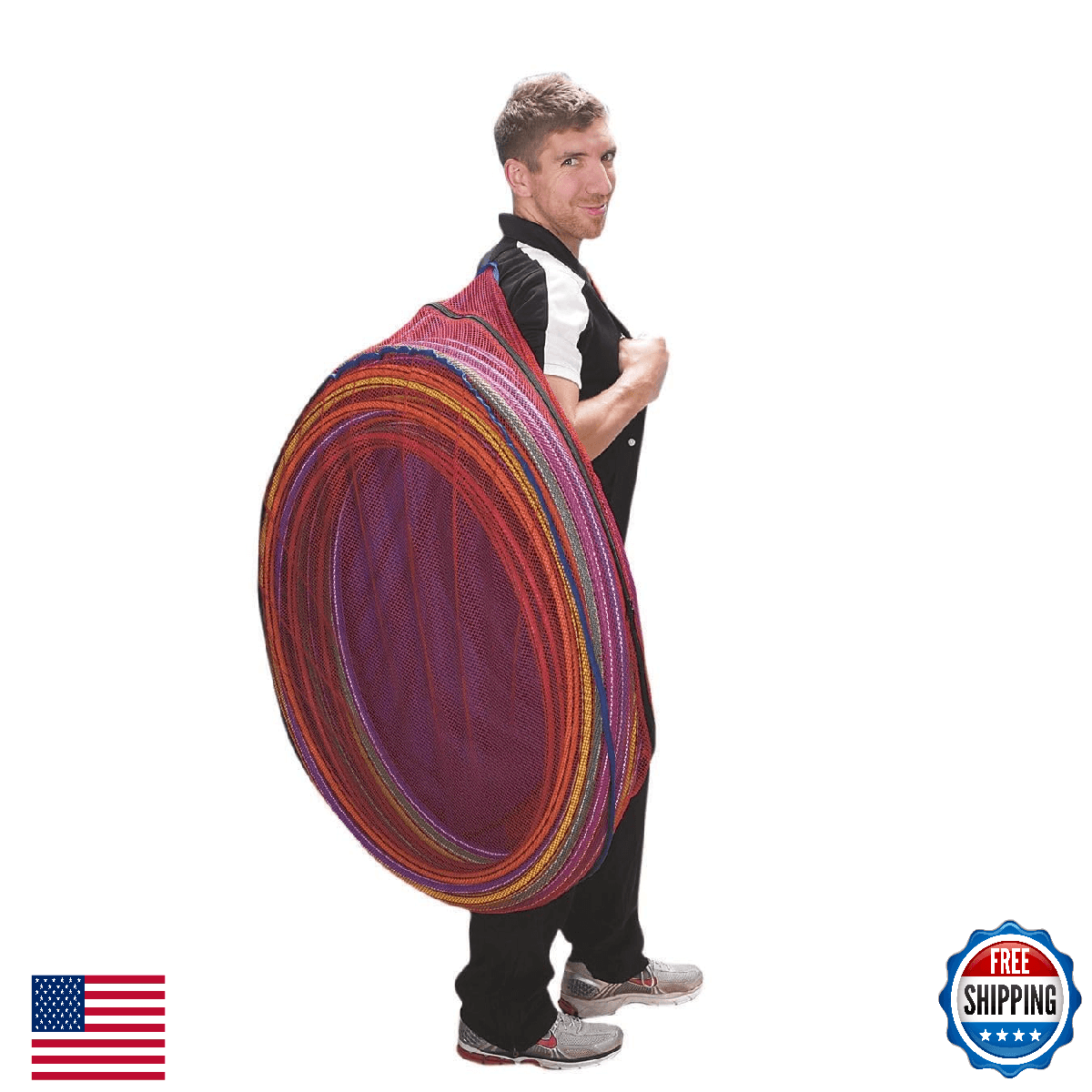 Hoop Storage Bag for 36", 30", 24" Hoops - Holds 12 Each, Mesh Front - Image 1